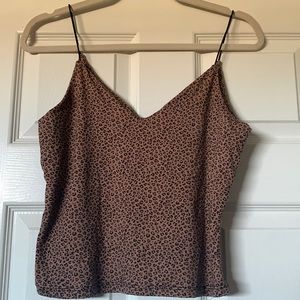 Cheetah print crop top with small black straps